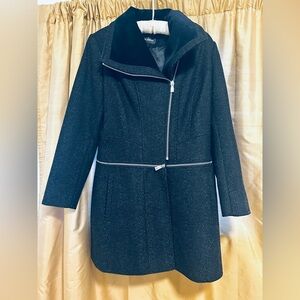 Sam Edelman Black Trench Coat with Silver Accents